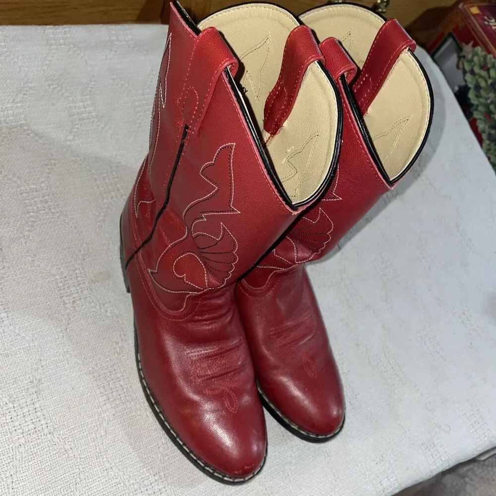 Masterson Boot Co. Men’s Western Boots Size 5.5 M Red Leather Cowboy Rodeo